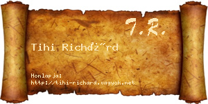 Tihi Richárd névjegykártya